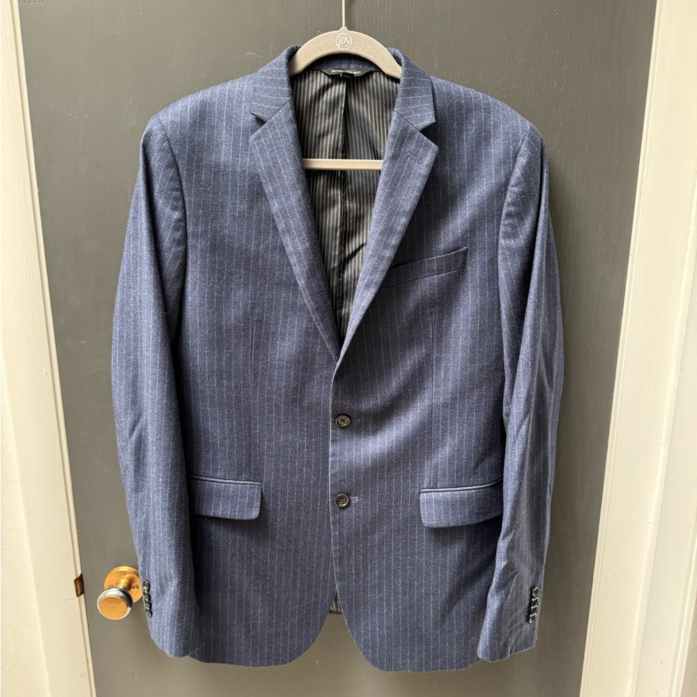 Banana Republic Navy Pinstripe Marzatto Wool Men's Blazer Size 40L